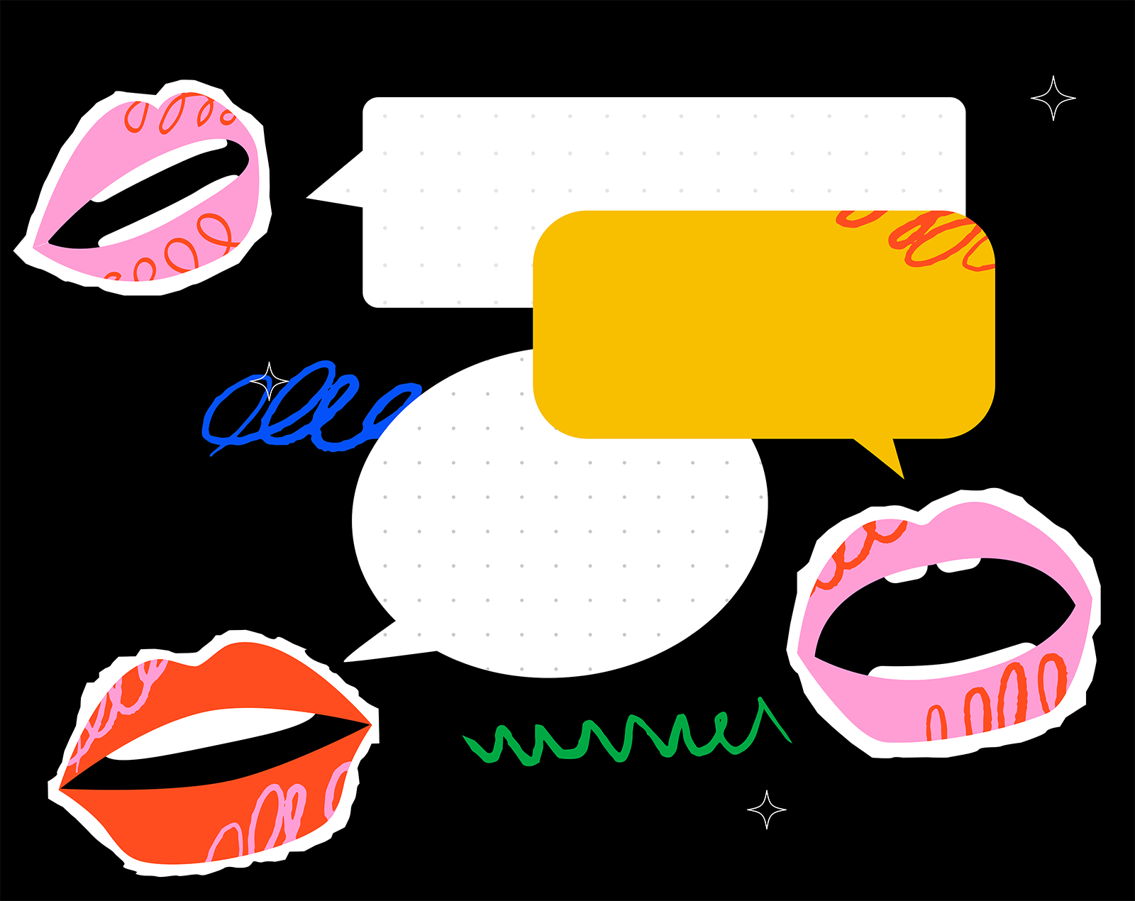 Lips and Bubbles art
