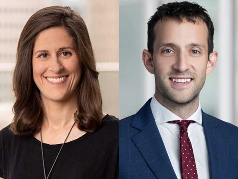 A collage of two headshots which includes Nuveen Real Estate's Senior Director Matthew Neary and Portfolio Manager Melissa Reagen