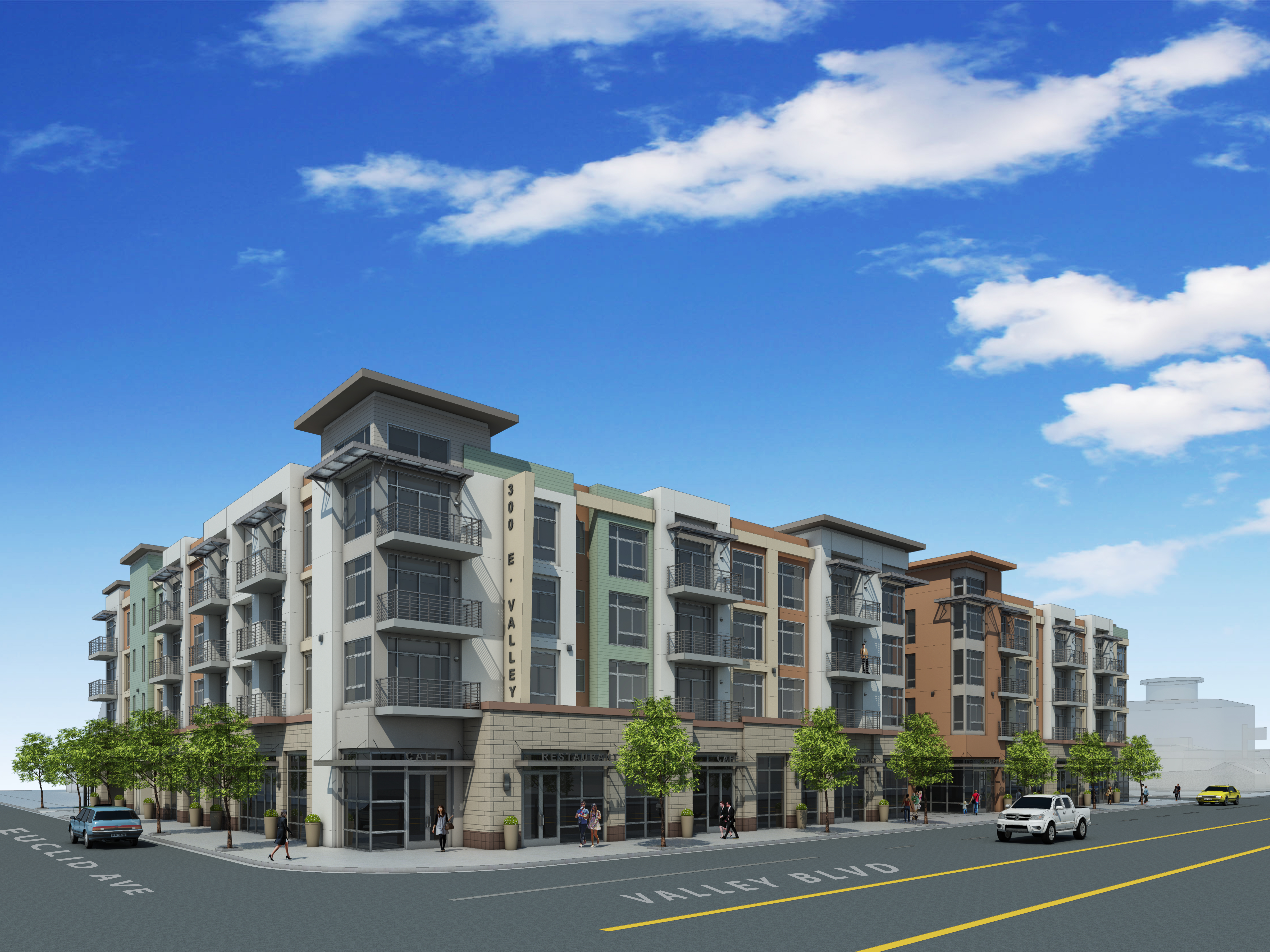 A rendering of 300 E Valley Blvd. in San Gabriel, Calif