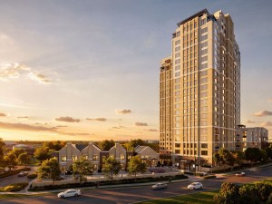 Exterior rendering depicting StreetLights Residential multifamily project at 6501 Legacy Drive in Plano, Texas.