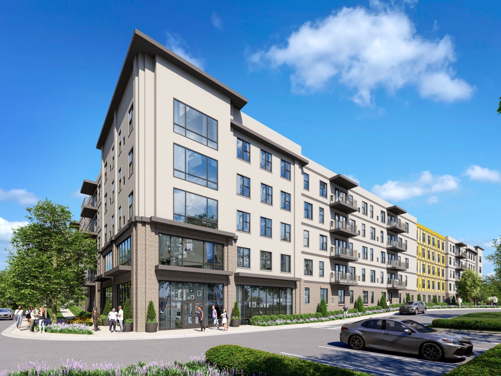 Exterior rendering of The Standard at Kennesaw, a student housing project in Kennesaw, Ga.