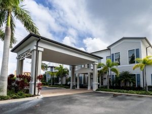 Exterior shot of The Goldton at Stuart, a a 134-unit assisted living and memory care community in Stuart, Fla.