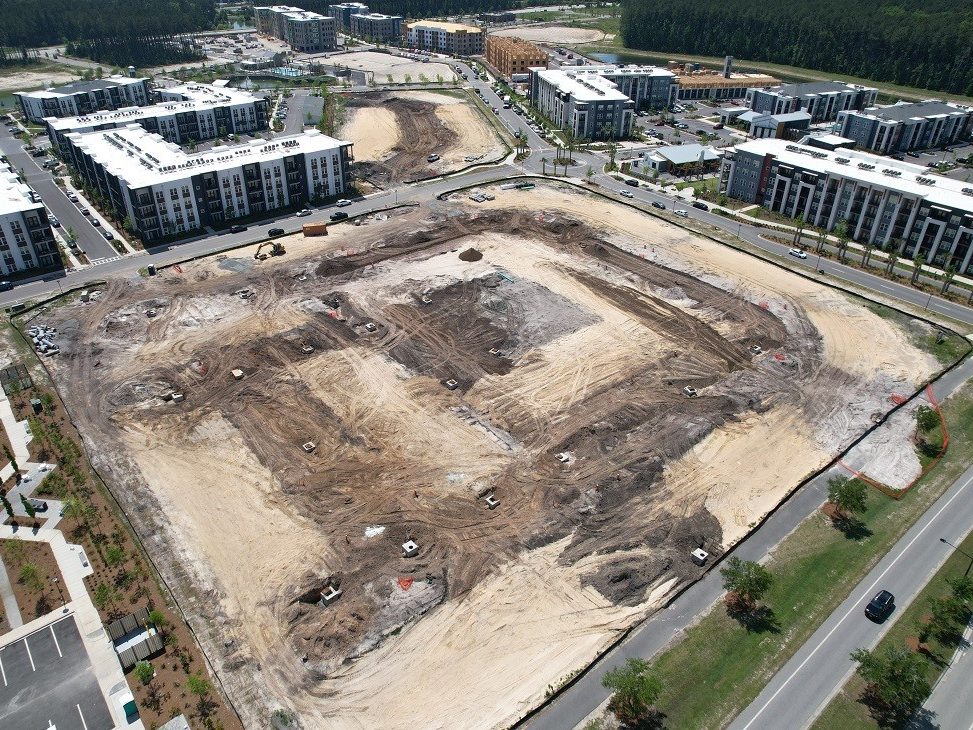 A photo of the site of Radler Townhomes, a BTR community near Charleston, SC