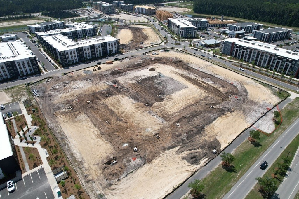 A photo of the site of Radler Townhomes, a BTR community near Charleston, SC