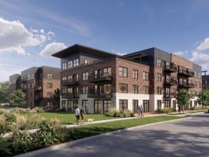 A rendering of The Republic, a planned mixed-use development in Evansville, Ind.