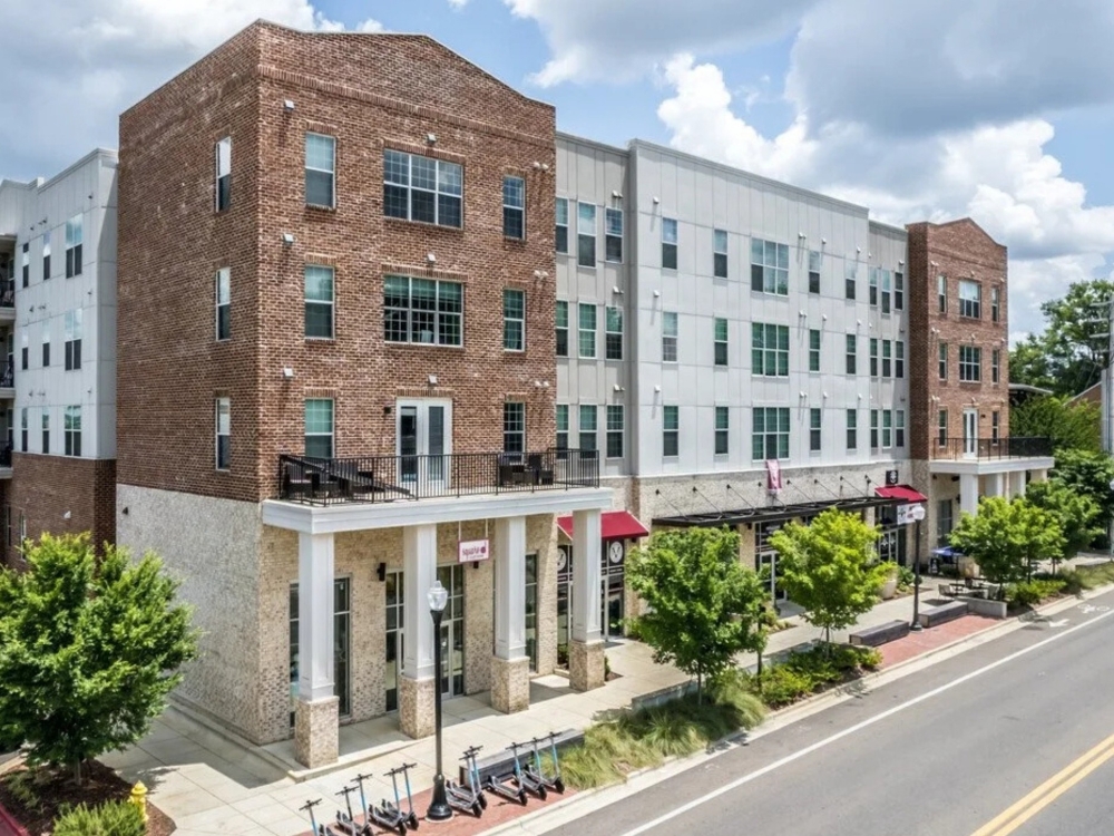 Exterior shot of The Vista Starkville, a student housing community in Starkville, Miss.