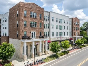 Exterior shot of The Vista Starkville, a student housing community in Starkville, Miss.