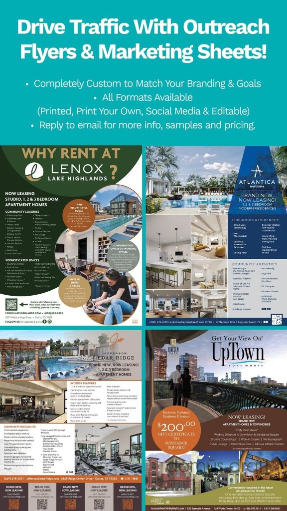 outreach flyer collage (marketing circa 2016)