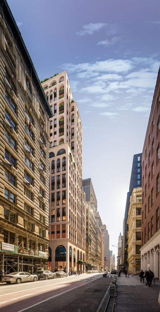 A rendering of 65 Franklin Street, a 24-story luxury condominium project with 106 residences being built in Manhattan's Tribeca neighborhood.