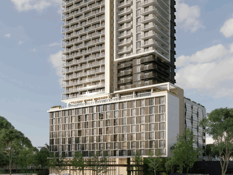 Rendering of Sense22, a 36-story residential tower underway in Miami.