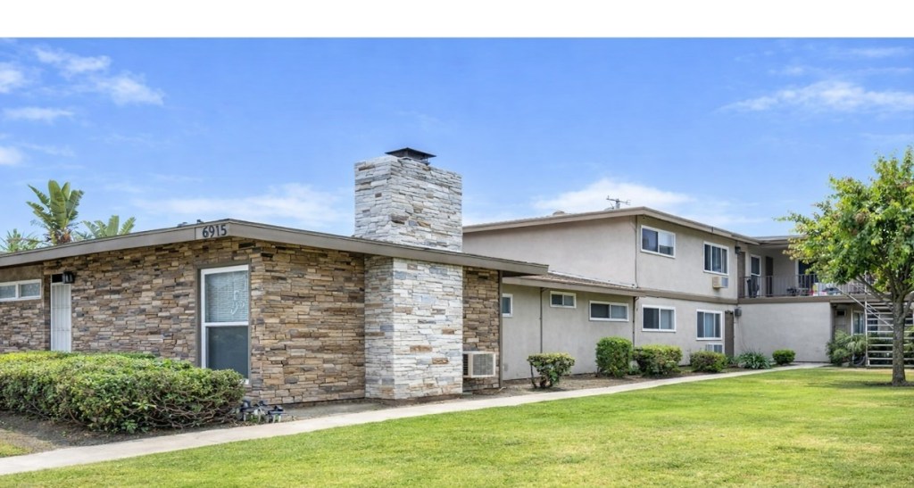 A photo of Castlewood Park Apartments, a 183-unit, value-add multifamily community in Buena Park, Calif., acquired by The Bascom Group for .1 million.