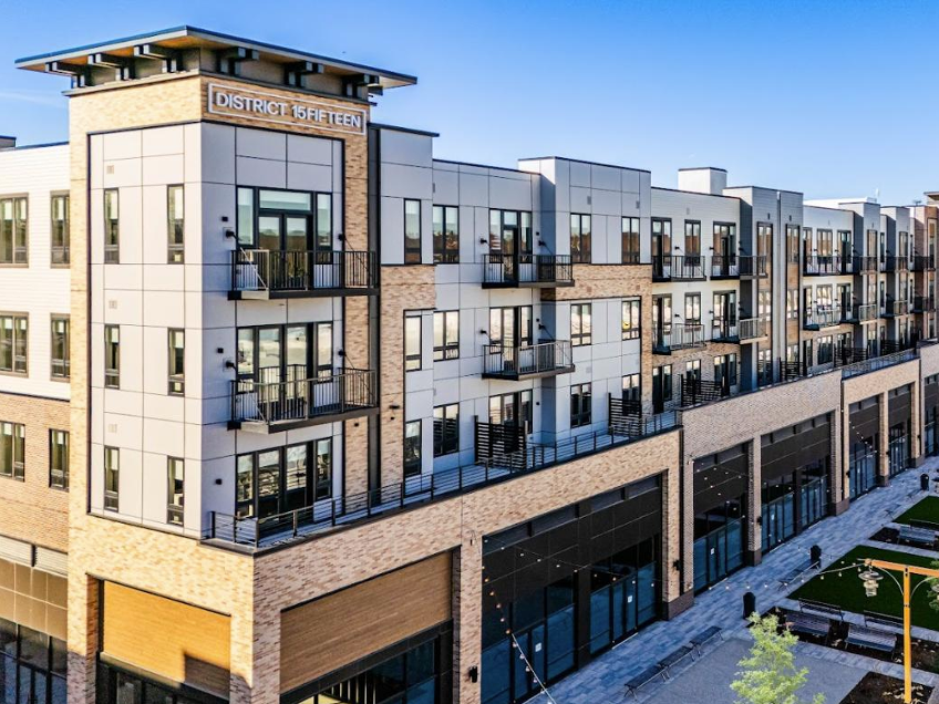 Exterior rendering of one of the buildings at 15Fifteen, a mixed-use community in Parsippany, NJ.
