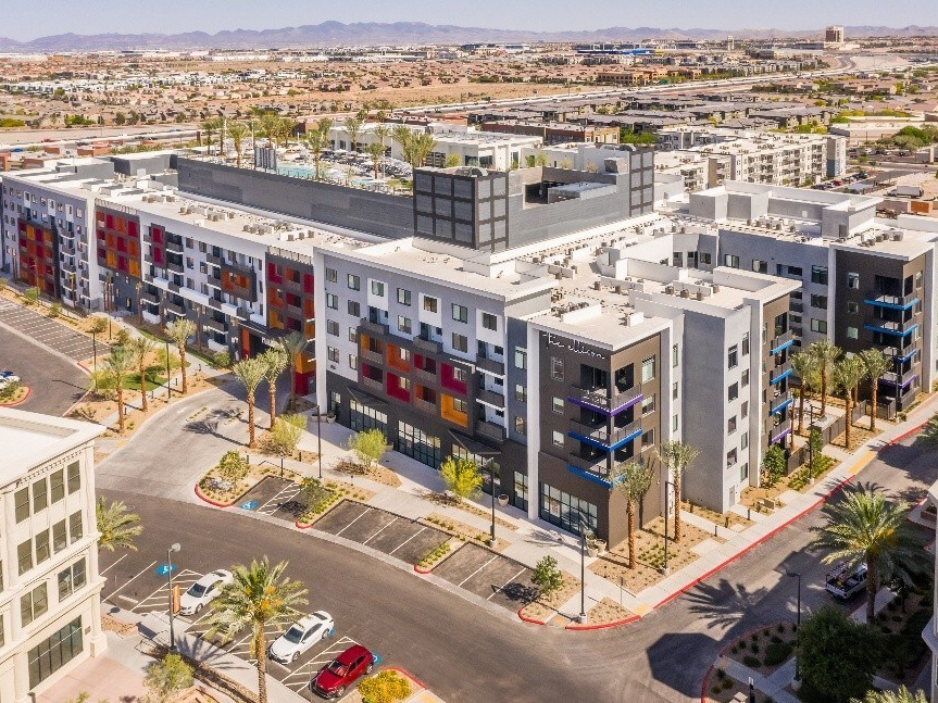 Exterior photo depicting The Ellison, a multifamily property in Las Vegas.