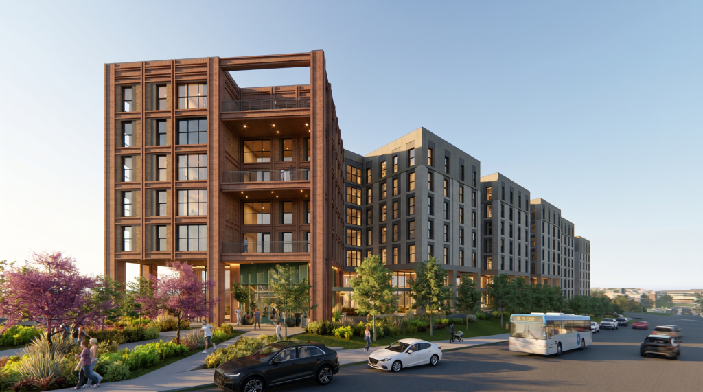 A rendering of Hub Athens Dougherty, a 536-unit, 1,656-bed student housing community being developed near the University of Georgia Campus in Athens, Ga.