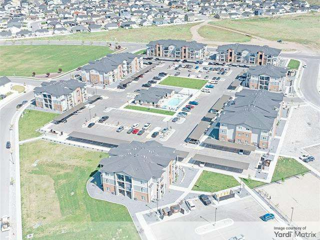 Drone shot depicting Lux, a multifamily property in Salt Lake City.
