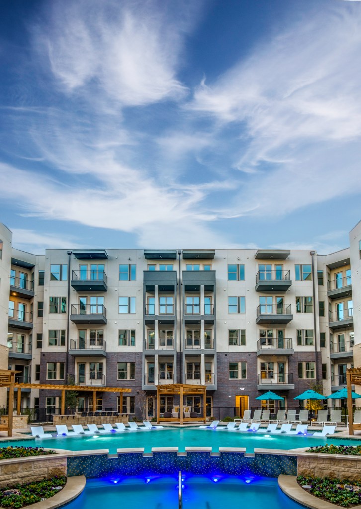 Residents at RPM Living properties, such as Luxia Gallery House in Farmers Ranch, Texas, can join the Bilt rewards program and earn points for paying rent. Image courtesy of RPM Living