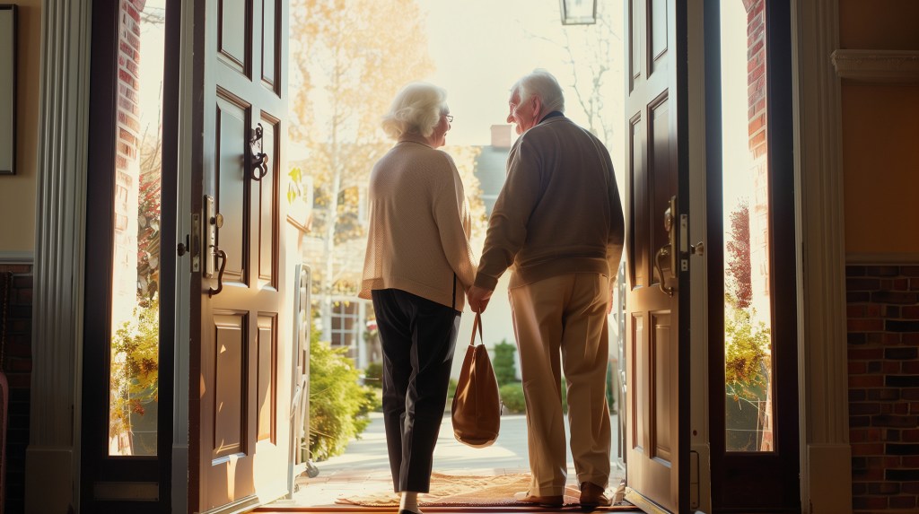 Image of Senior Couple holding hands