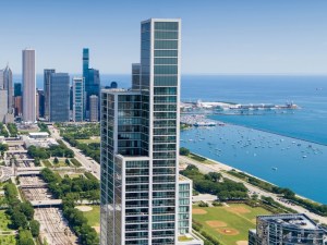 Exterior shot of NEMA Chicago, a residential tower in Chicago.