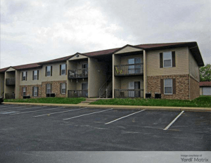 Exterior of housing community in St. Louis