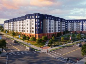 A rendering of 850 West End. Ave., a $147 million, 305-unit, 793-bed student housing community that is being built by Radnor Property Group and partner Madrone Community Development Foundation.