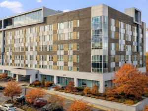 Exterior shot of Ridge Pointe, a 132-unit community in Fort Lee, N.J.