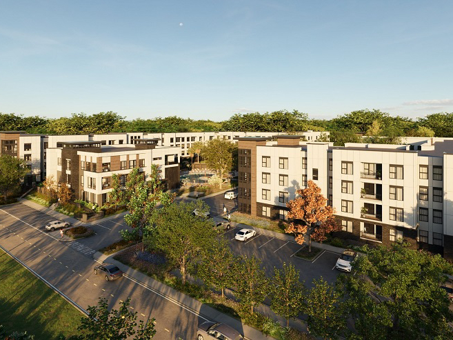 Rendering depicting the completed Place at Alafaya, a student housing property in Orlando, Fla.