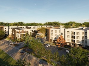 Rendering depicting the completed Place at Alafaya, a student housing property in Orlando, Fla.