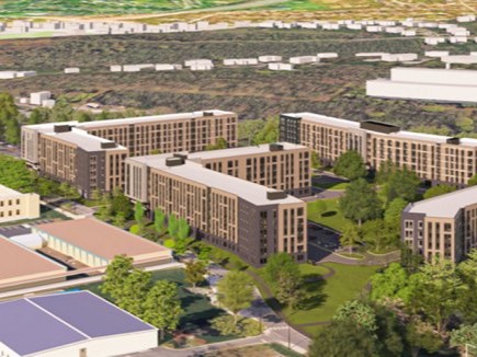 Exterior rendering of University Drive, a student housing project serving Pennsylvania State University.