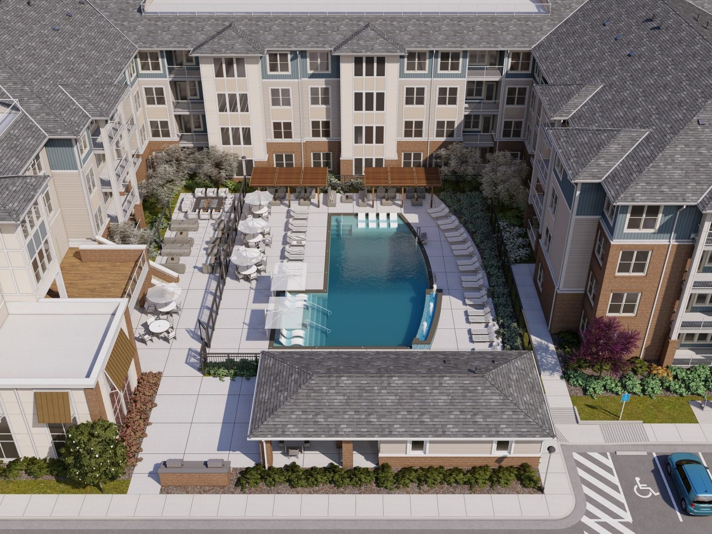 A rendering of Attain at Newtown, an $85.3 million, 320-unit, Class A multifamily community being developed by Bonaventure in Norfolk, Va.