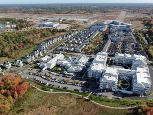 Aerial shot of the Former South Weymouth Naval Air Station in Weymouth, Mass.