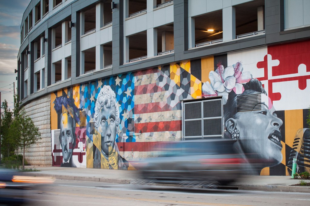 colorful mural on street