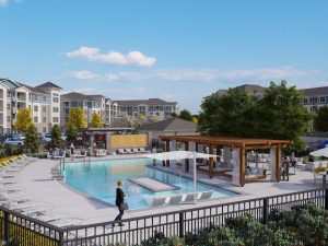 A rendering of Attain at Swift Creek, a $93.3 million, 344-unit, Class A multifamily community to be built in Chester, Va., by Bonaventure.