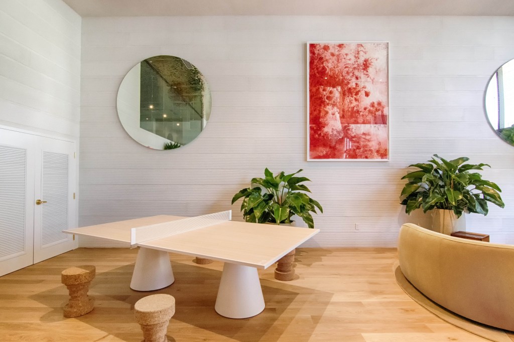 modern furniture and dadaist tennis table