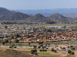 Hemet, California, USA - April 6, 2024: Sweltering afternoon sun bakes the Egan neighborhood.