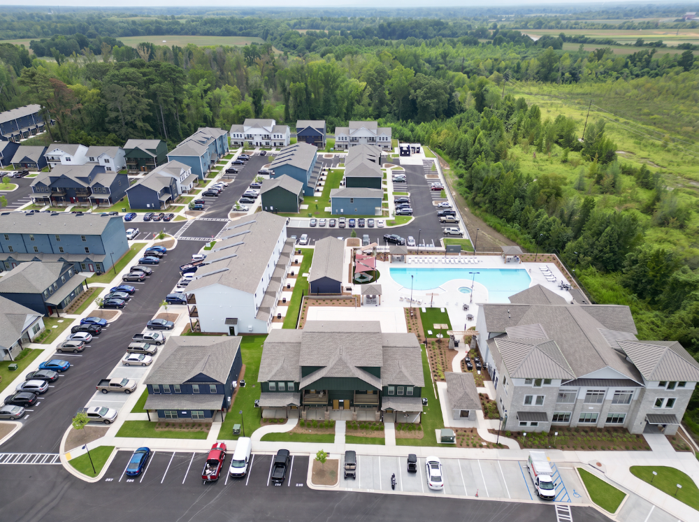Exterior shot of Narrative at Columbia, a student community in Columbia, S.C.