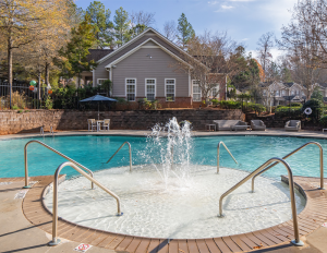 Fountain in a pool