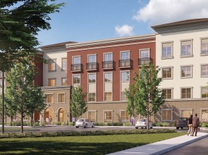 Exterior rendering depicting The Steven, an age-restricted project by USA Properties Fund in Rocklin, Calif.