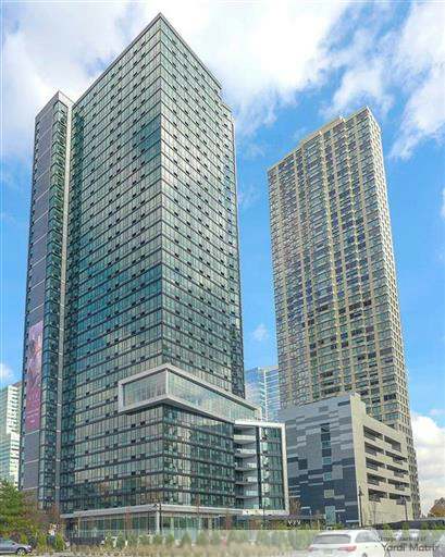 Exterior shot of VYV Apartments North and South, a Jersey City, N.J., community.