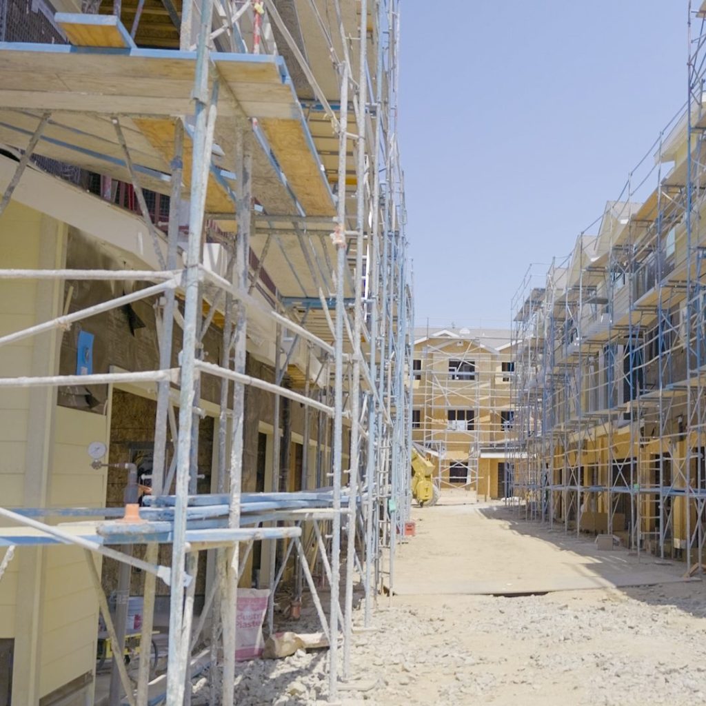 A photo of apartment construction