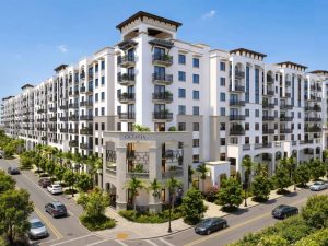 Rendering of the first phase of OCTAVIA, a multifamily community underway in Boynton Beach, Fla.