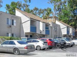Exterior shot featuring one of the eight buildings that make up Skyline Apartments in Spring Valley, Calif.