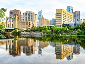 Minneapolis Riverfront Skyline View