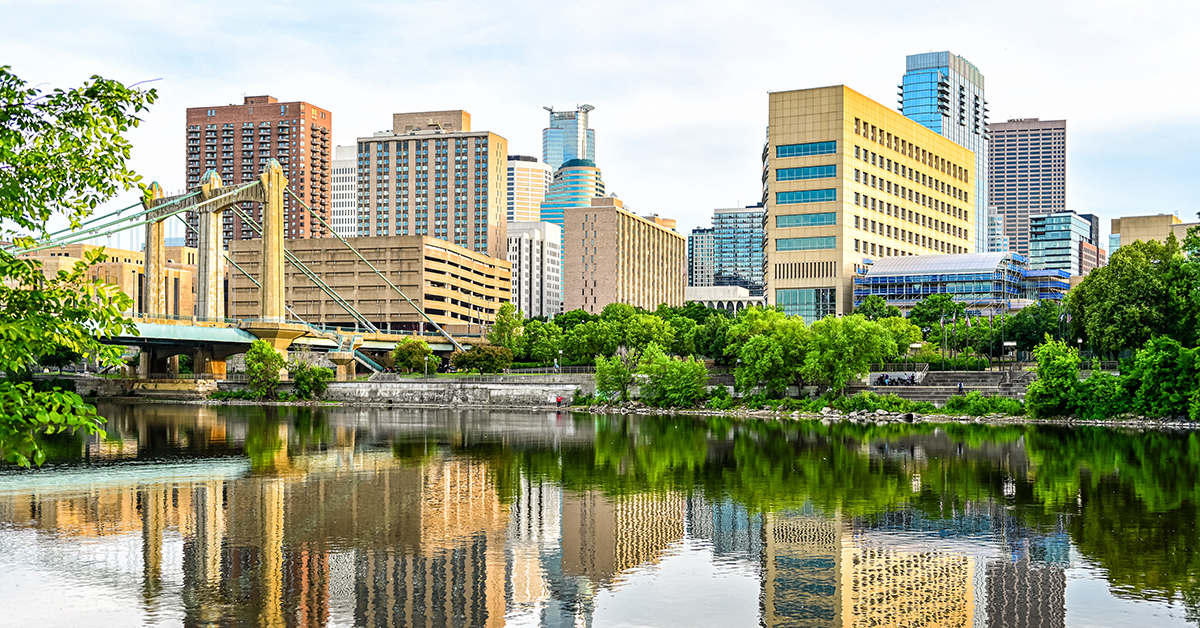Minneapolis Riverfront Skyline View