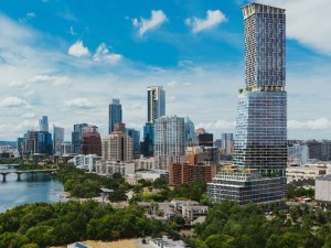 Exterior shot featuring Waterline, the biggest tower in Texas.