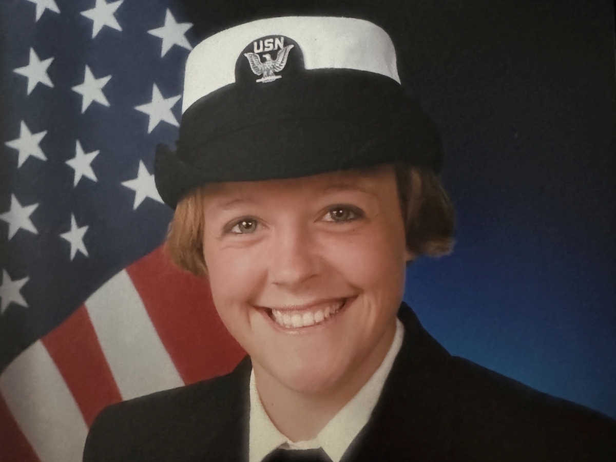 headshot of Angie Loew in U.S. Navy uniform