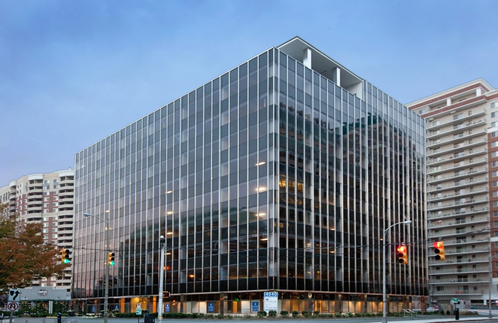A photo of the current office building at 4040 N. Fairfax Drive in the Ballston neighborhood of Arlington, Va.
