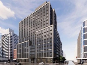 A rendering of 50 Third Avenue, a 184-unit, mixed-use project planned for the East Village by a joint venture between SK Development and Kinsmen Property Group.
