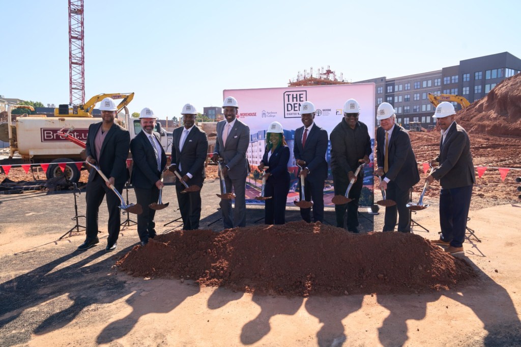 A photo of the Groundbreaking on The Den at Eight50 West in October
