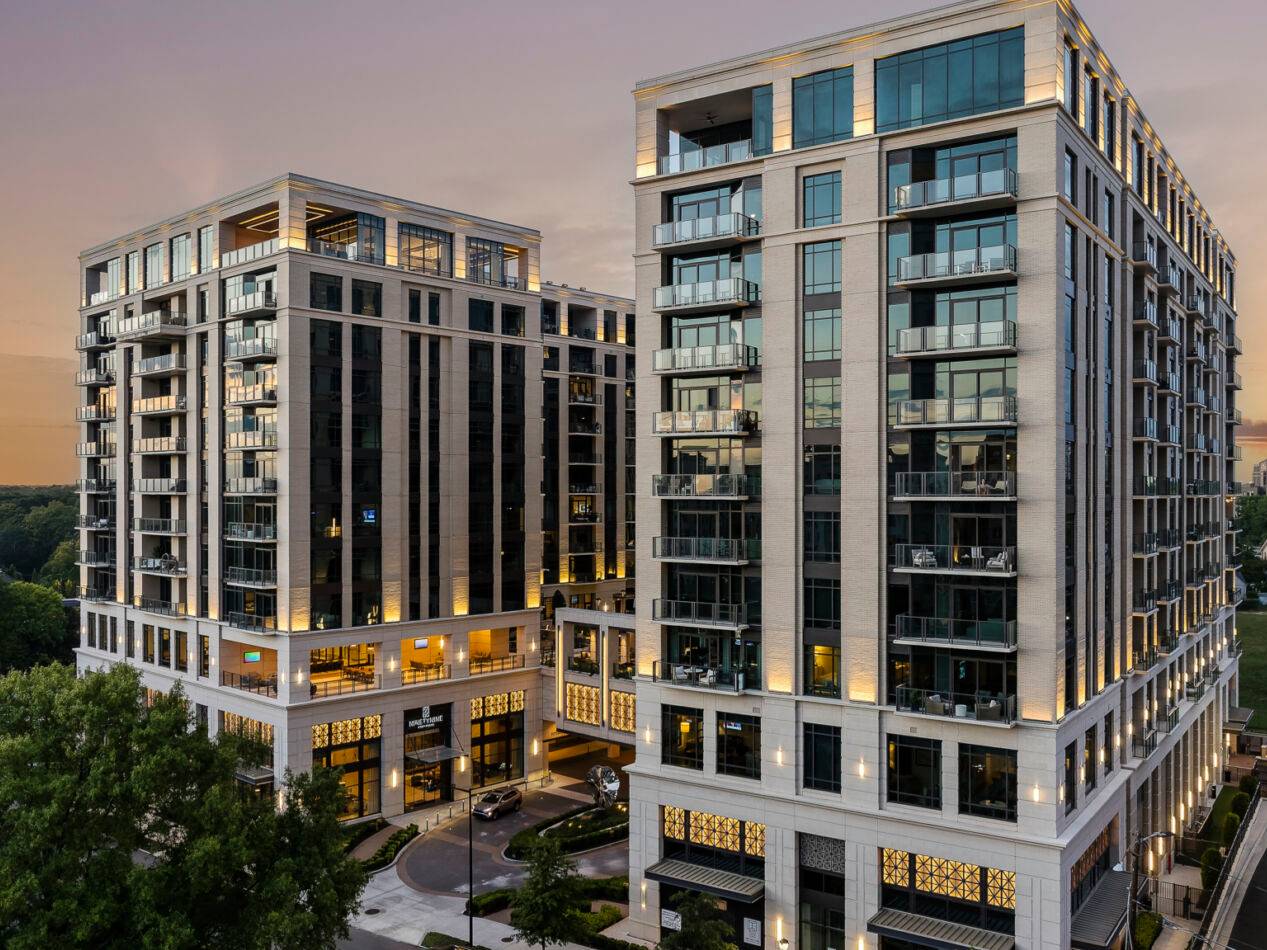 Drone shot featuring HGIT's 99 West Paces, a new multifamily acquisition in Atlanta.
