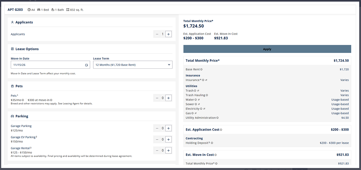 Draper and Kramer_Fee Calculator Screenshot